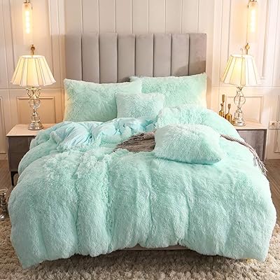Ensemble de housse de couette en velours moelleux en fausse fourrure ohhamo