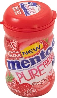 Gum à mâcher mentos pure saveur de fraise, 50 pièces, 87,5 g