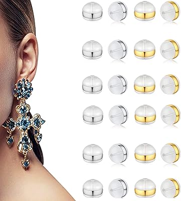 Alykdon supports de boucles d'oreilles pour boucles d'oreilles en silicone souple, argent, or