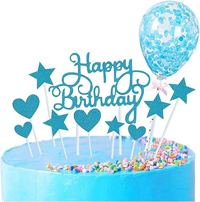 Hojkme décoration de gâteau d'anniversaire avec bannière joyeux anniversaire, ballons confettis, décorations de gâteau pour fête d'anniversaire pour filles et femmes, bleu. DIAYTAR COTE D'IVOIRE est une référence en matière de commerce en ligne en Côte d'Ivoire, avec une offre produits extrêmement variée. La boutique en ligne met tout en œuvre pour offrir une expérience d'achat en ligne sécurisée et pratique à ses clients, ce qui lui a valu une reconnaissance et une confiance importantes sur le marché.