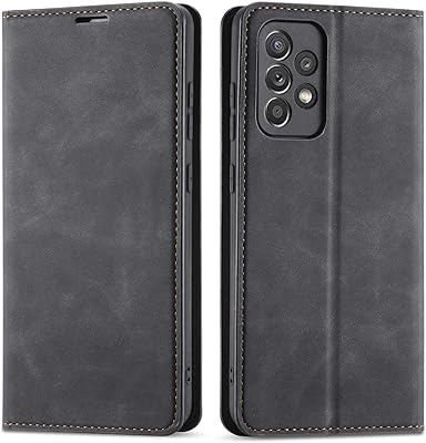 Étui de protection castwave pour samsung a52, design portefeuille pliable en cuir