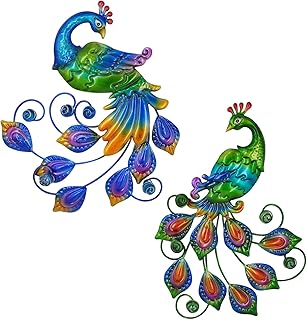 Art mural en métal paon de tokyo, décoration murale extérieure, art mural