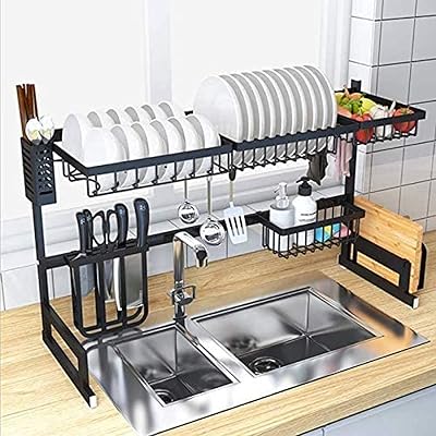 Égouttoir à vaisselle oversync, support de rangement de cuisine, organisateur d'ustensiles en acier