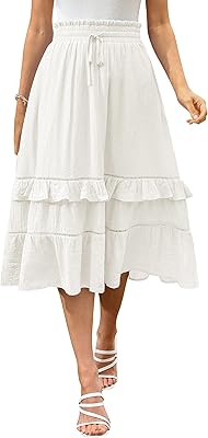 Jupes mi-longues bohème d'été pour femmes, taille haute, ligne a, jupe longue élastique superposée, poches à volants, jupe longue. Avec plus de 300000 références, DIAYTAR COTE D'IVOIRE est devenue incontournable pour les achats en ligne en Côte d'Ivoire. Elle propose des promotions régulières et des offres spéciales qui permettent aux clients de réaliser des économies. De plus, son système de paiement sécurisé offre une protection totale aux clients.