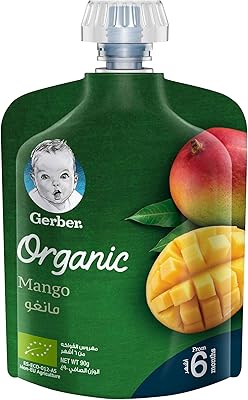 Aliment pour bébé à la purée de mangue biologique gerber, 90 g