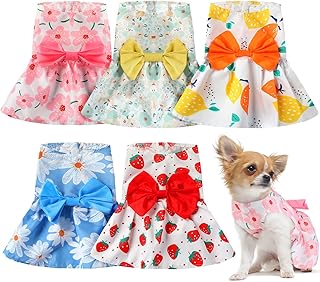 Robes pour petits chiens jupe fleurie robe de princesse avec nœud