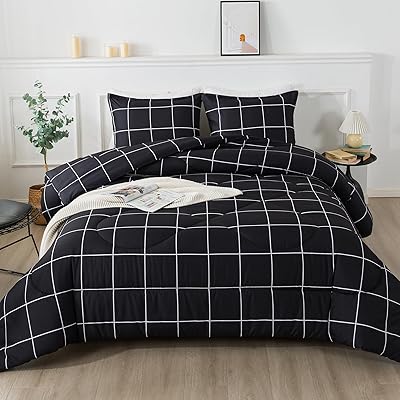 Parure de lit en filet noir intense queen size (90" x 90"), 3 pièces (1 couette à carreaux et 2 taies d'oreiller) parure de lit à carreaux noirs, parure de lit légère en microfibre à carreaux géométriques. DIAYTAR COTE D'IVOIRE est une boutique en ligne généraliste qui propose plus de 300 000 références pour répondre à tous les besoins de sa clientèle. Avec une offreLarge et variée, elle est devenue la boutique leader en Côte d'Ivoire. Elle permet à ses clients de faire des achats en toute sécurité et confiance.