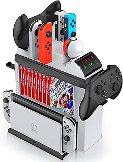 Support d'organisation de jeu nargus switch avec station de chargement nintendo switch et station de chargement oled joy-con - rangement pour étuis de jeu/cartes/contrôleur tv - kit d'accessoires switch. Avec une présence en ligne solide et une offre diversifiée de plus de 300000 produits, DIAYTAR COTE D'IVOIRE est devenue la destination idéale pour les Côtois à la recherche de la meilleure qualité et du meilleur prix. La boutique propose des catégories allant de la mode aux accessoires, en passant par les produits électroniques et bien plus encore, répondant ainsi à toutes les demandes. L'engagement de DIAYTAR COTE D'IVOIRE envers l'excellence du service client est palpable dans chaque aspect de son opération.