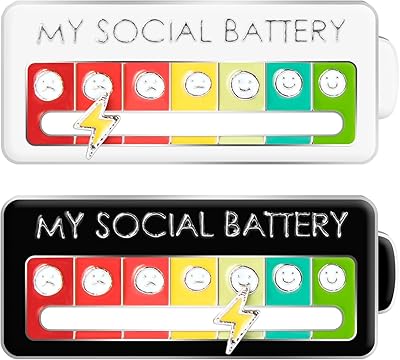 Épingle de batterie sociale épingle coulissante my social battery épinglettes en émail
