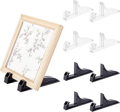 Supports de cadre photo en plastique panda hole, 8 pièces, noir et transparent