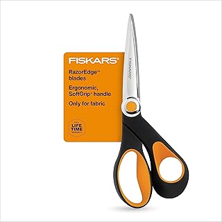 Ciseaux fiskars 175800-1002 à prise souple, 8 pouces, noirs