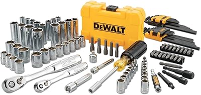 Trousse d'outils mécaniques dewalt, jeu de douilles 1/4" et 3/8", sae, 108 pièces