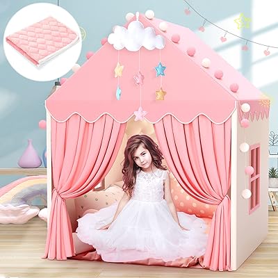 Tente de jeu pour enfants avec tapis pour filles, grande maison de jeu