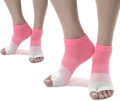 Chaussettes de yoga antidérapantes avec poignées pour femmes, 2 paires, taille 6-8,5, parfaites
