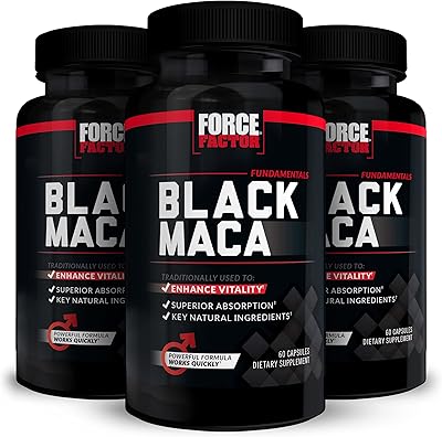 Force factor black maca root, paquet de 3, supplément probiotique pour hommes
