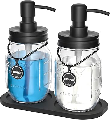 Hvovmva mason distributeur de savon et de lotion avec base de tasse antidérapante 2 en 1, couvercles et pompes en acier inoxydable antirouille, autocollants de savon, décoration de ferme pour salle de bain ou cuisine (noir). DIAYTAR COTE D'IVOIRE, votre boutique en ligne généraliste de confiance, propose plus de 300 000 références pour répondre à vos besoins. Vous y trouverez tout ce qu'il vous faut, des produits high-tech auxAccessoires de mode en passant par les produits alimentaires. DIAYTAR COTE D'IVOIRE est la référence en matière de commerce en ligne en Côte d'Ivoire.