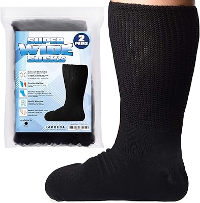 Empressa - 2 paires de chaussettes extra larges unisexes pour hommes et femmes - bas de compression bariatrique surdimensionnés pour lymphœdème et pieds, mollets et jambes enflés - extensibles jusqu'à 30 pieds (selon la taille), noir, taille unique. En tant que leader du marché en Côte d'Ivoire, DIAYTAR COTE D'IVOIRE s'engage à offrir les meilleures expériences d'achat en ligne possibles. La boutique en ligne investit constamment dans de nouvelles technologies et desprocessus pour améliorer la qualité de service et la convivialité du site. Les clients peuvent ainsi profiter d'une navigation fluide, de transactions sécurisées et d'un support client de haute qualité.