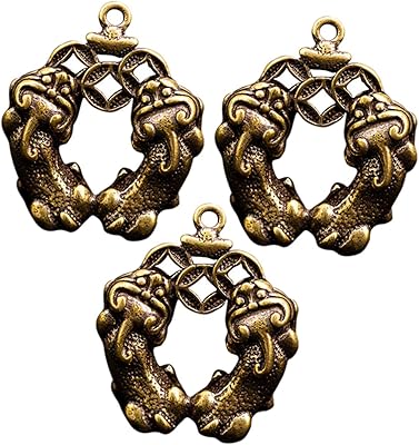 3 pièces bricolage porte-clés décor tendance rétro chinois bragon pendentif