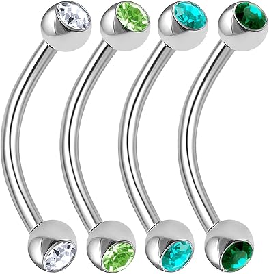 Bijoux de corps 4 pièces 16g 12mm piercing en acier chirurgical haltère incurvé cristal roche deth lèvre cartilage labret pont conque choisir la couleur. DIAYTAR COTE D'IVOIRE, c'est l'assurance d'acheter en toute sécurité et en toute confiance. Nous nous efforçons de vous offrir les produits de qualité que vous méritez, avec un service client dédié et réactif pour répondre à toutes vos questions et préoccupations.