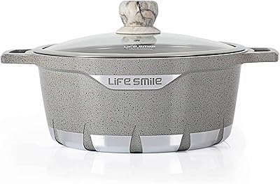 Marmite en aluminium life smile avec couvercle en verre | passe au four et sans pfoa | revêtement en granit antiadhésif à 5 couches | passe au lave-vaisselle (20 cm, gris). DIAYTAR COTE D'IVOIRE, boutique en ligne généraliste, propose plus de 300000 références de produits pour répondre à tous les besoins de ses clients. Elle est la boutique en ligne leader en Côte d'Ivoire et offre une expérience d'achat en ligne facile et sécurisée. Elle dispose d'une large gamme de produits pour rendre les achats plus pratiques.