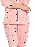 Ensemble chemise de nuit et pyjama en coton imprimé cœur pour femme