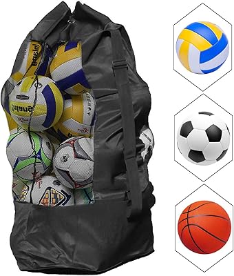 Hqdeal sac de balle en maille extra large résistant à l'eau, sac