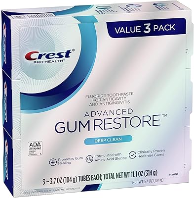 Dentifrice crest pro health advanced gum restore, nettoyage en profondeur, 3,7 oz (paquet de 3). En tant que boutique en ligne généraliste, DIAYTAR COTE D'IVOIRE propose une large gamme de produits pour répondre aux besoins de tous. De la mode à la beauté, en passant par les produits alimentaires, cette boutique en ligne a tout ce qu'il faut pour satisfaire les clients. Les produits sont de haute qualité et les prix sont compétitifs.