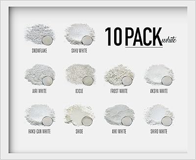 Ensemble de poudre de pigments de mica blanc pour les yeux - poudre de mica pour l'art de la résine époxy - travail du bois - poudre de mica de qualité cosmétique - bombes de bain - pack varié de poudre de pigment - 50 g - non toxique - sans danger pour la peau. DIAYTAR COTE D'IVOIRE est la boutique en ligne idéale pour ceux qui recherchent des produits de qualité à des prix compétitifs. Avec une équipe dédiée et une sélection de produits soigneusement choisie, vous pouvez être sûr de trouver ce que vous cherchez. La boutique est accessible 24h/24 et 7j/7.