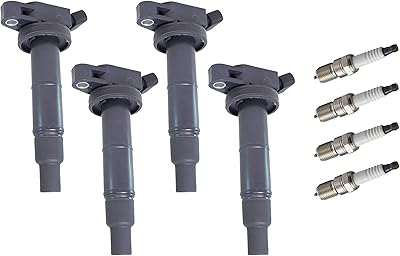 Lot de 4 bobines d'allumage et bougies d'allumage ina platinum compatibles avec scion