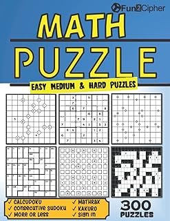 Livre de puzzles mathématiques pour adultes : 300 puzzles de logique mathématique amusants