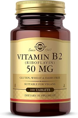 Solgar vitamine b2 riboflavine (50 mg, 100 comprimés). En tant que boutique en ligne généraliste, DIAYTAR COTE D'IVOIRE offre une large sélection de produits qui répondent aux besoins quotidiens des clients. Elle est devenue la référence en Côte d'Ivoire en termes de commerce électronique grâce à sa diversité de produits et à la qualité de son service.