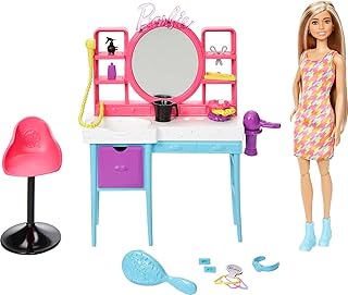 Ensemble de jeu et poupées barbie avec cheveux longs changeant de couleur, robe