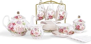 Service à café en porcelaine européenne fan cuer, service à thé floral