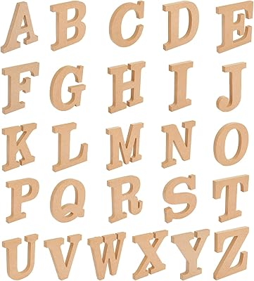 Lettres de l'alphabet en bois pour l'artisanat, lettres 3d pour la décoration murale