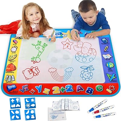 Bigthree tapis de coloriage à l'eau grand tapis dessin l'eau pour jouets