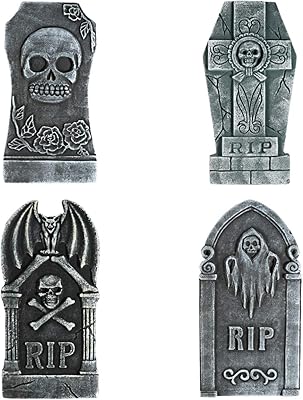 Stobok 4 pièces pierres tombales de cimetière rip en mousse d'halloween, pierres tombales