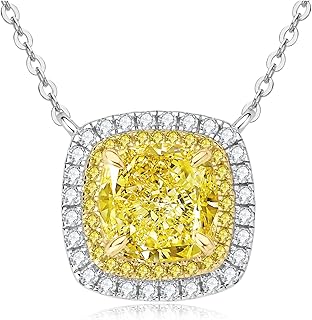 Colliers en argent sterling pour femmes, pendentif en diamant synthétique de laboratoire taille