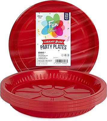 Ensemble d'assiettes de fête en plastique pour éventails, taille 22 cm - assiettes
