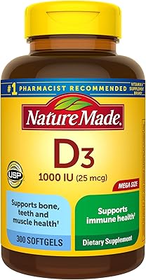 Nature made vitamine d3 1 000 ui (25 mcg) gélules 300 unités