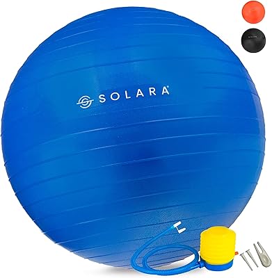 Ballon de yoga d'exercice en pvc solara pour hommes et femmes avec pompe