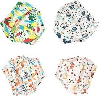 Moonman pantalons d'apprentissage de la propreté pour bébé, 4 pièces réutilisables pour tout-petits