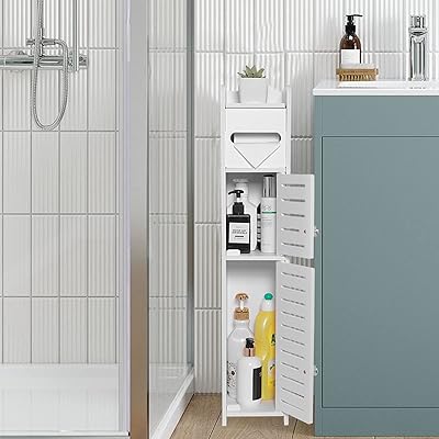 Tooxinim petite armoire de rangement de salle de bain pour petits espaces, armoire de rangement au-dessus des toilettes pour sol d'angle de salle de bain mince, armoire de rangement pour papier toilette avec 2 portes et étagères (blanc). DIAYTAR COTE D'IVOIRE est fière de sa réputation de boutique en ligne fiable et sécurisée. Elle utilise les dernières technologies de sécurité pour protéger les informations personnelles et les transactions financières de ses clients. Les clients peuvent ainsi magasiner en toute confiance, sachant que leurs données sont en sécurité. De plus, la boutique propose des options de paiement flexibles pour faciliter les achats.