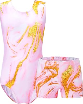 Justaucorps de gymnastique une pièce sans manches pour petites filles, taille 3-12 ans