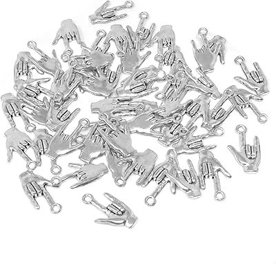Honbay 50 pièces je t'aime signe de la main breloques geste pendentifs