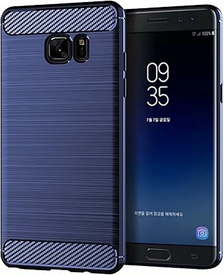 Pour samsung galaxy note fan edition coque en fibre de carbone brossée style