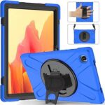 Étui de protection résistant aux chocs avec dragonne pour samsung galaxy tab a7