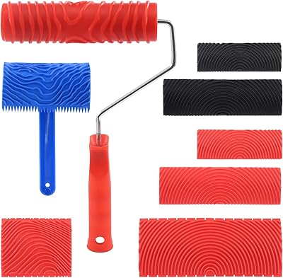 Mardart kit de peinture à grain de bois 8 pièces, rouleau en caoutchouc