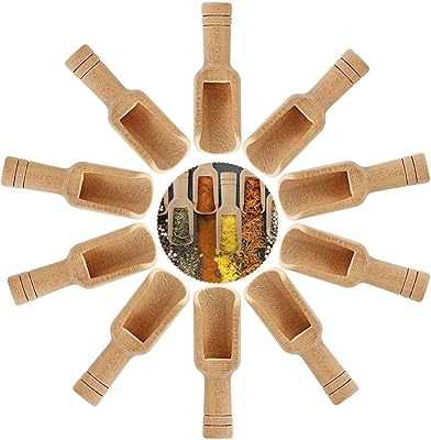 Delfino 10pcs petites cuillères en bois, petites cuillères en bambou pour sels