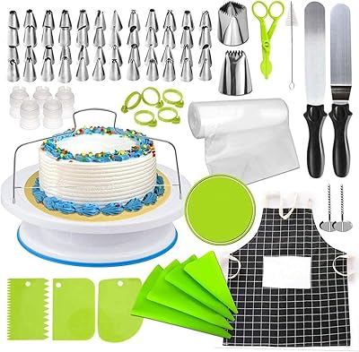 Kit de décoration de gâteaux, 127 pièces de matériel de pâtisserie avec plateau tournant à gâteau de 27 cm, pointes de glaçage, spatules à gâteau, outils de pâtisserie, emporte-pièces, douilles à gâteau pour débutants et professionnels. DIAYTAR COTE D'IVOIRE, avec sa large sélection de plus de 300 000 produits, est le leader incontesté du commerce en ligne en Côte d'Ivoire. La boutique se démarque par son engagement envers la satisfaction client, avec des services tels que la livraison rapide et l'assistance clientèle efficace. Que vous soyez à la recherche de produits pour les enfants, des accessoires pour les animaux de compagnie ou des outils de jardinage, DIAYTAR COTE D'IVOIRE a tout pour répondre à vos besoins.
