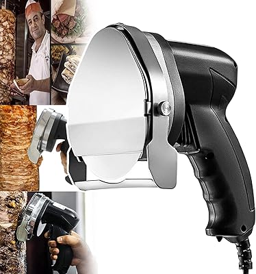 Trancheuse électrique portative shawarma 80 w coupe-gyroscope 60 kg-jour épaisseur réglable 0-8 mm